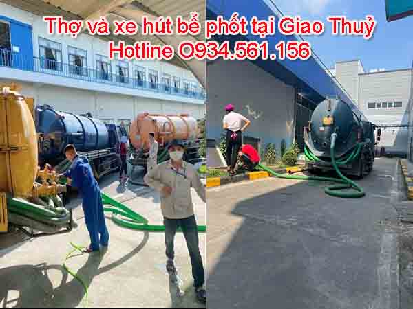 Dịch vụ hút bể phốt tại huyện Giao Thuỷ