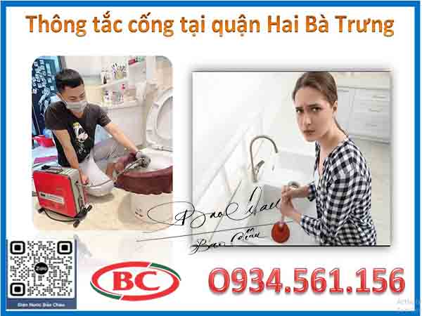 Thông tắc cống tại quận Hai Bà Trưng báo giá rõ ràng