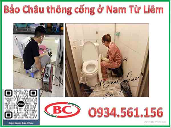 Thông bồn cầu – Thông tắc cống tại quận Nam Từ Liêm – Dịch vụ của Bảo Châu