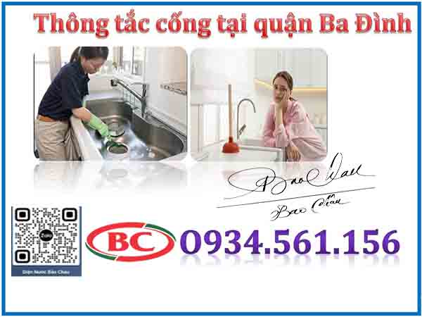 Dịch vụ thông bồn cầu – Thông tắc cống tại quận Ba Đình giá rẻ