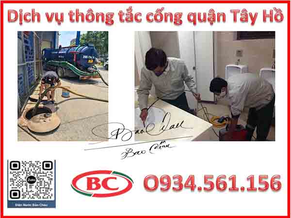 Dịch vụ thông bồn cầu – Thông tắc cống tại quận Tây Hồ chất lượng cao