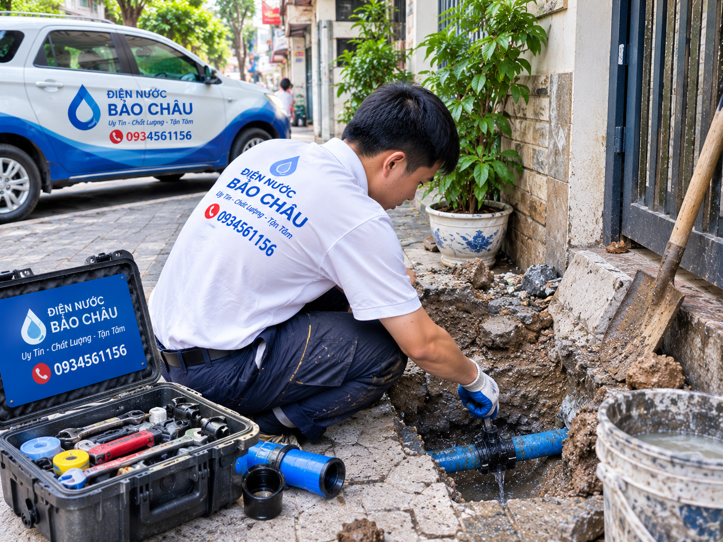 Siêu âm tìm rò rỉ nước ngầm tại Đống Đa