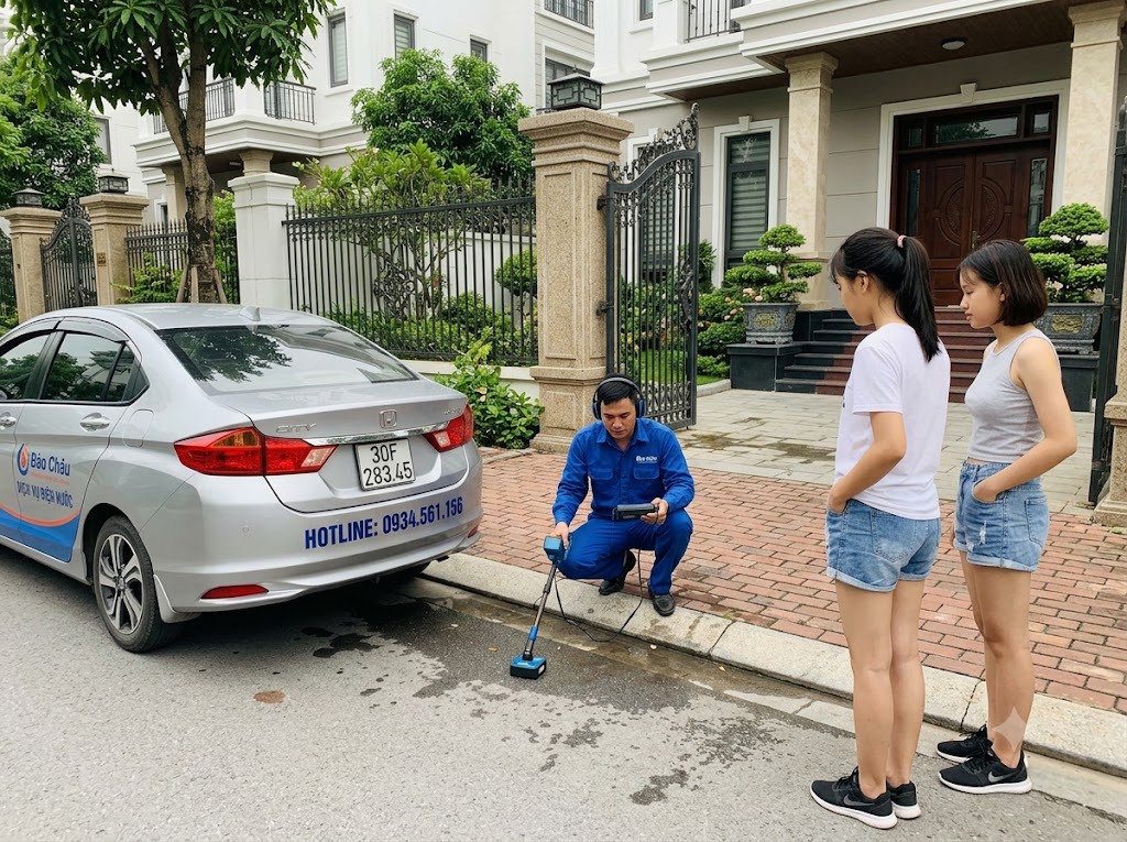 Dò tìm ống nước rò ngầm tại Kim Thành