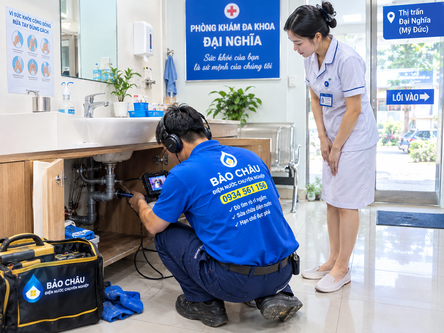 Dò Tìm Đường Ống Nước Rò Rỉ Ngầm Tại Mỹ Đức Bằng Công Nghệ Siêu Âm 