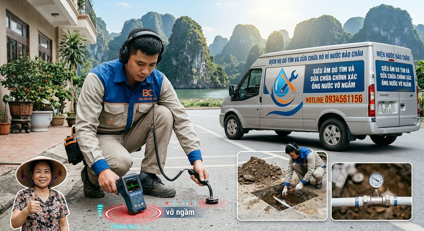 Siêu âm và sửa óng nước tại Hạ Long