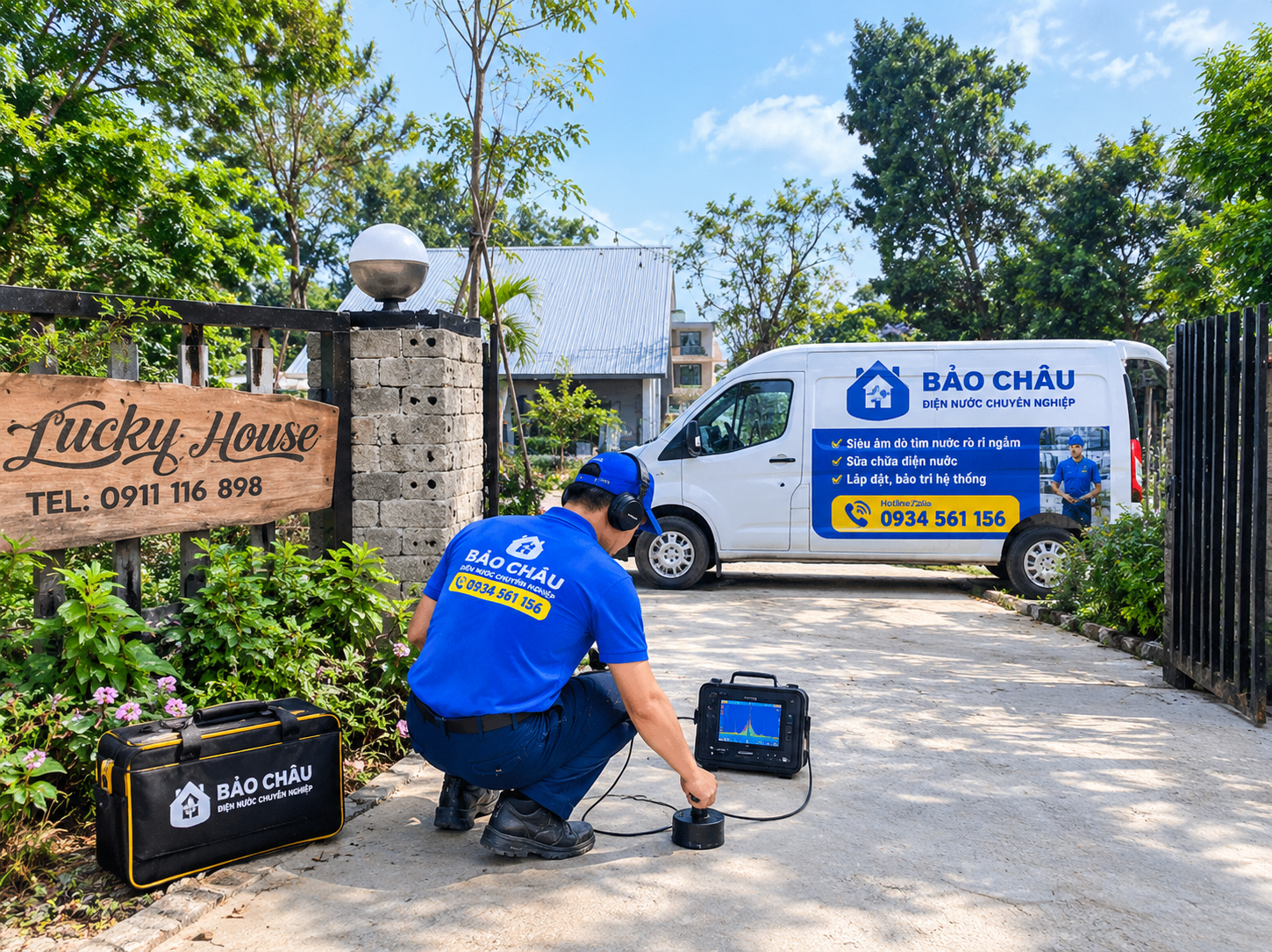 Dò tìm ống nước rò rỉ âm nền tại Sóc Sơn
