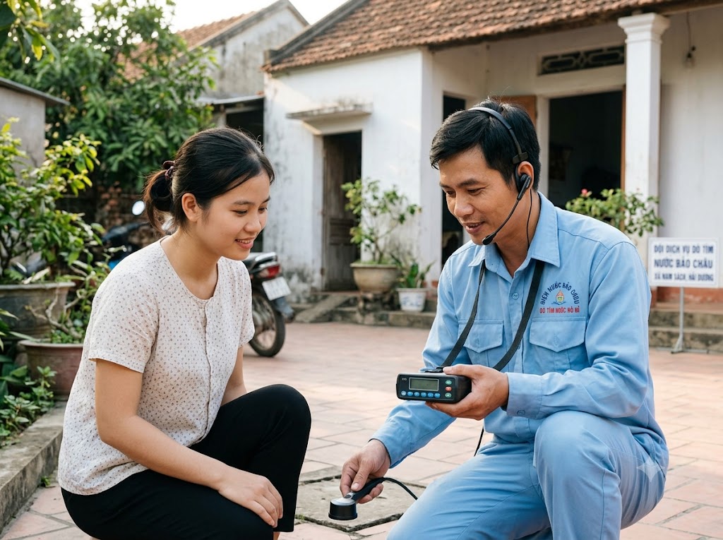 Dò tìm ống nước rò rỉ - chảy ngầm tại Nam Sách 