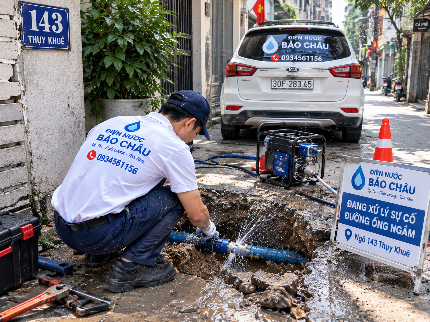 Siêu âm dò nước rò rỉ âm nền tại Tây Hồ
