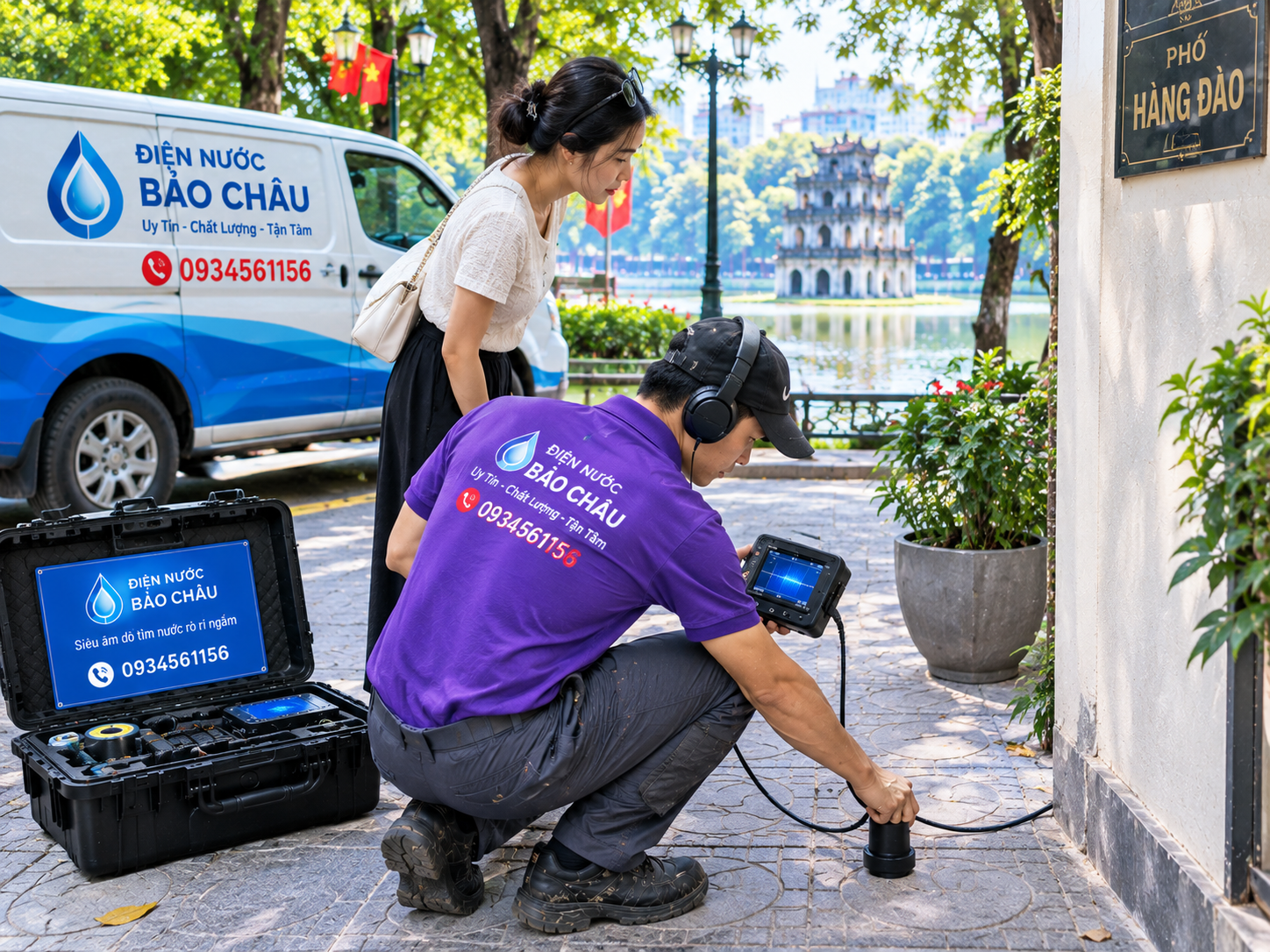 Siêu Âm Dò Tìm Nước Rò Rỉ Ngầm Tại Quận Hoàn Kiếm – Phát Hiện Chính Xác, Hạn Chế Đục Phá