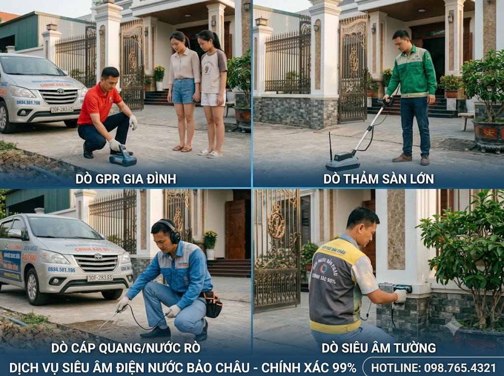 Siêu âm và sửa ống nước rò rỉ âm nền tại Bình Giang