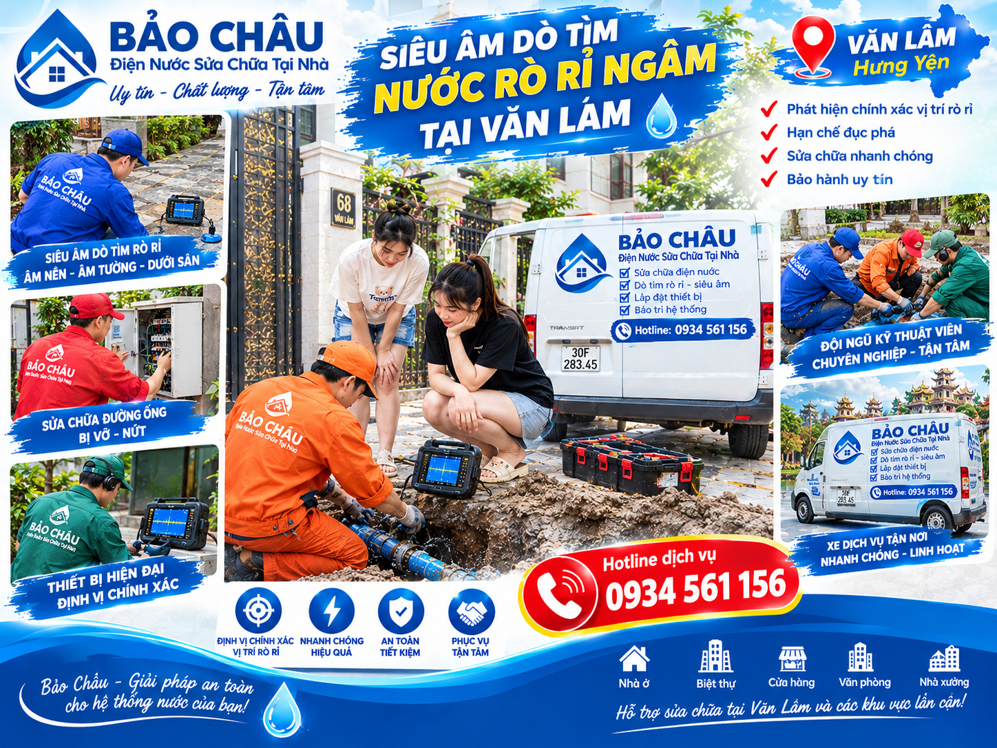 Siêu âm và sửa ống nước ngầm tại Văn Lâm