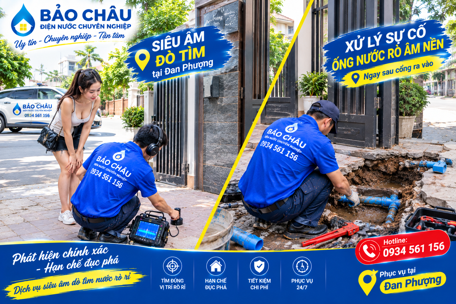 Siêu âm và xử lý sự cố nước rò ngầm tại Đan Phượng