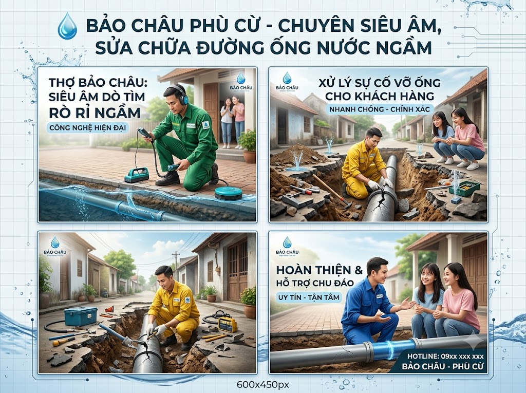 Siêu âm và xử lý nước rò rỉ ngầm tại Phù Cừ