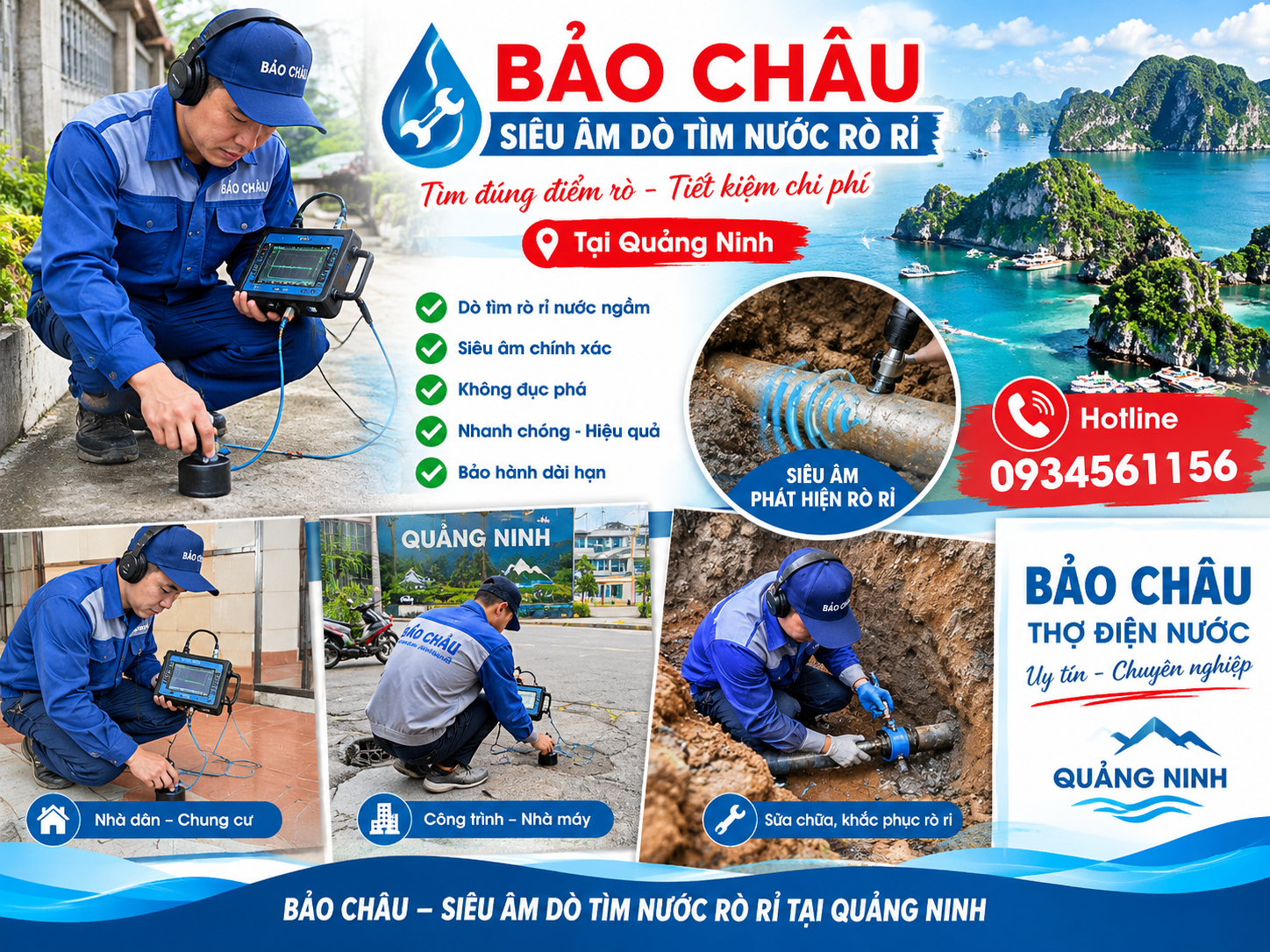 Siêu âm và xử lý thất thoát nước ngầm tại Quảng Ninh