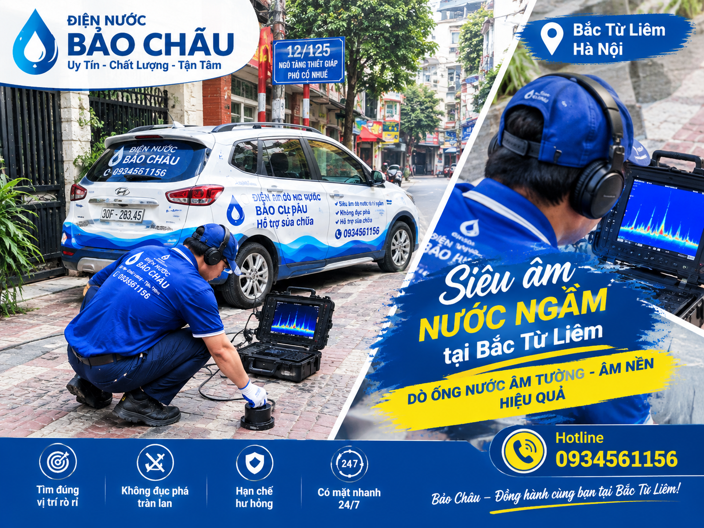 Siêu âm & xử lý sự cố nước rò rỉ âm nền tại Bắc Từ Liêm