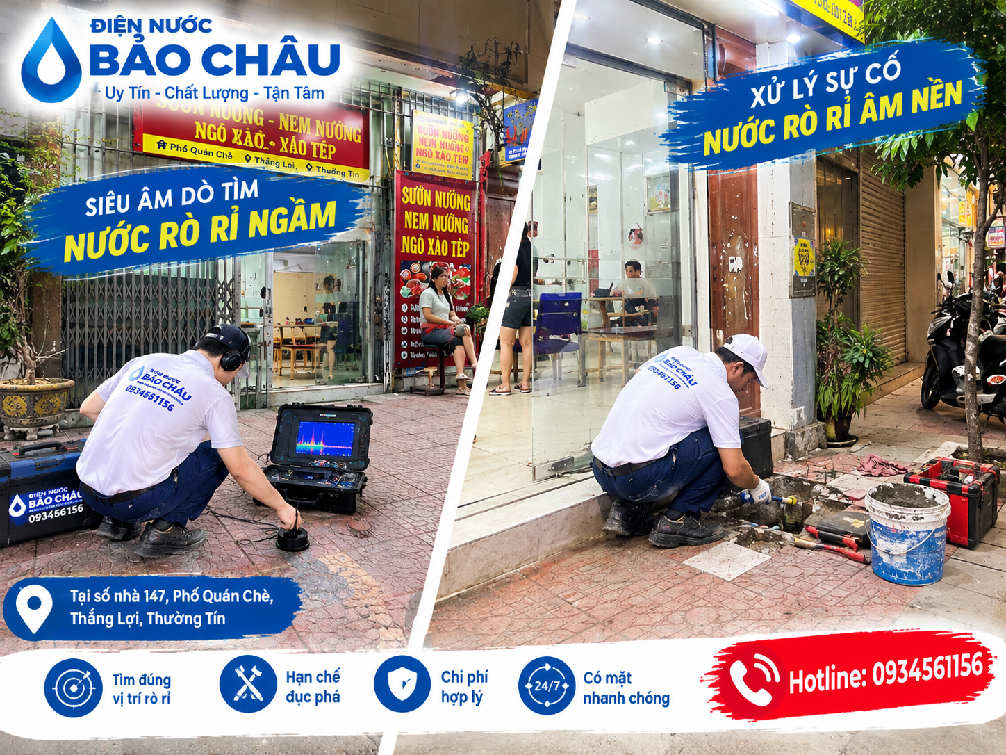 Siêu âm và xử lý sự cố nước rò rỉ âm nền tại Thường Tín