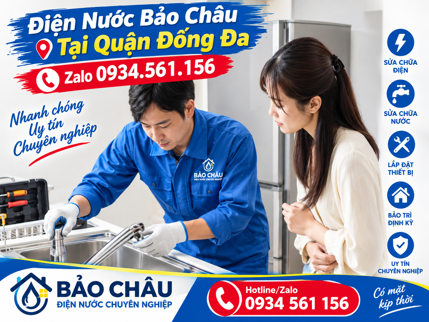 Thợ sửa chữa điện nước ở khu vực quận Đống Đa uy tín