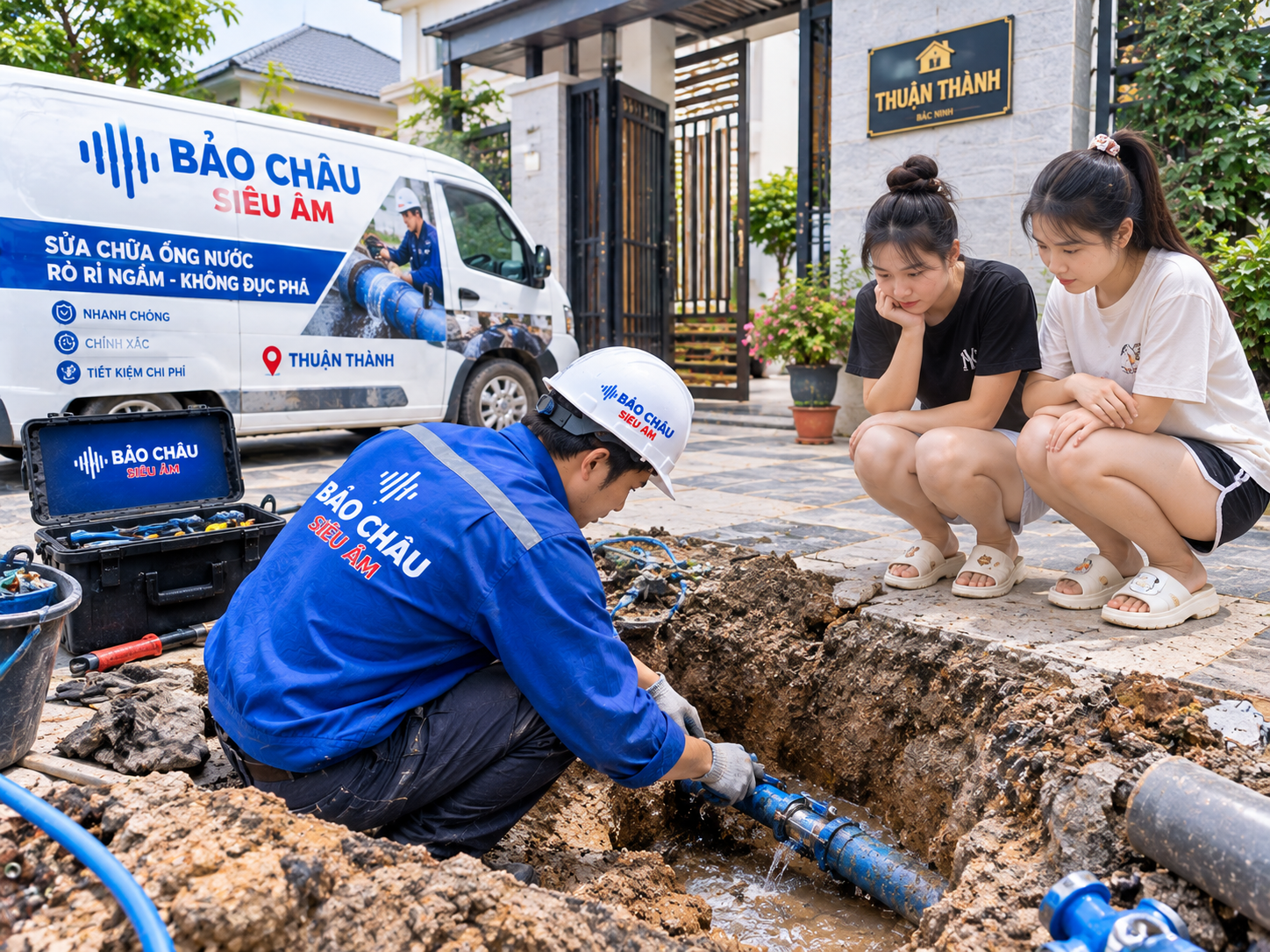 Sửa nước rò rỉ âm nền tại Thuận Thành