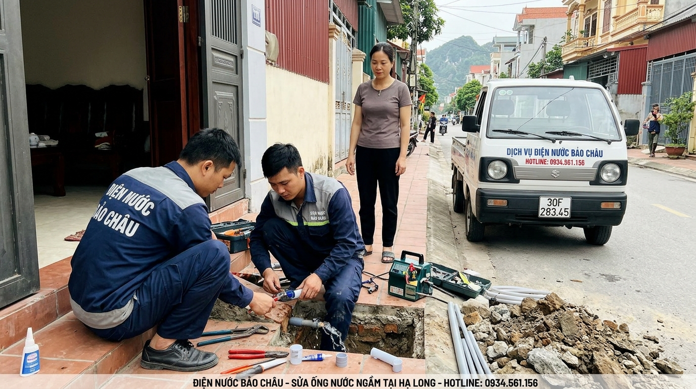 Siêu âm và sửa óng nước tại Hạ Long