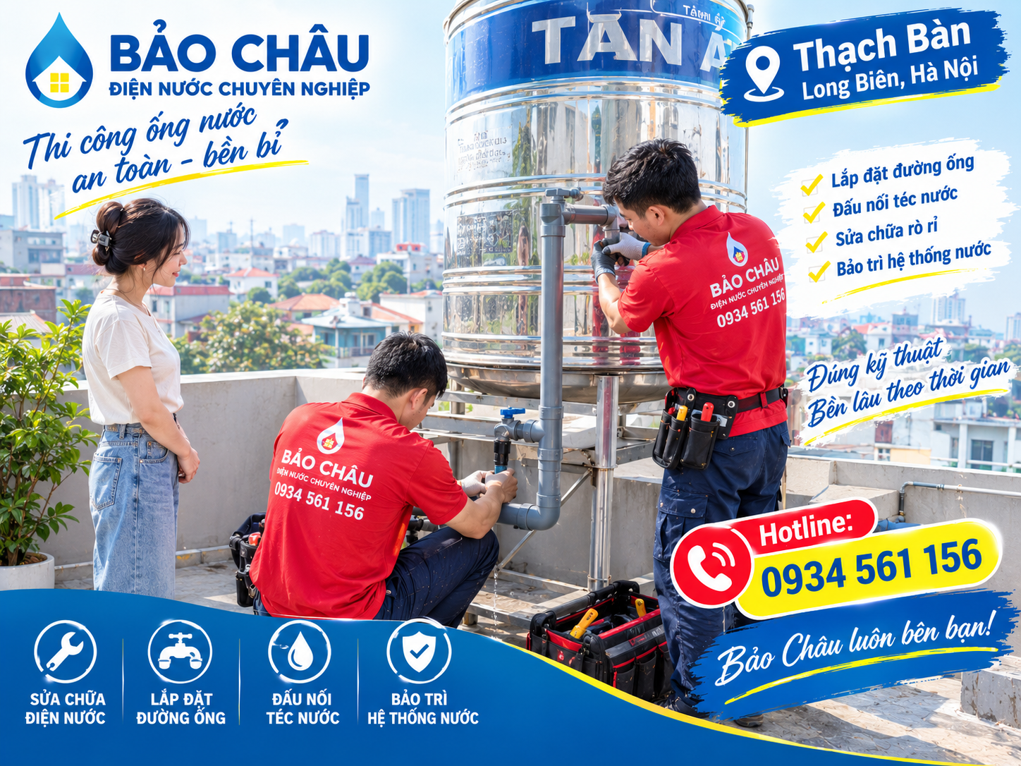Thợ sửa ống nước tại quận Long Biên