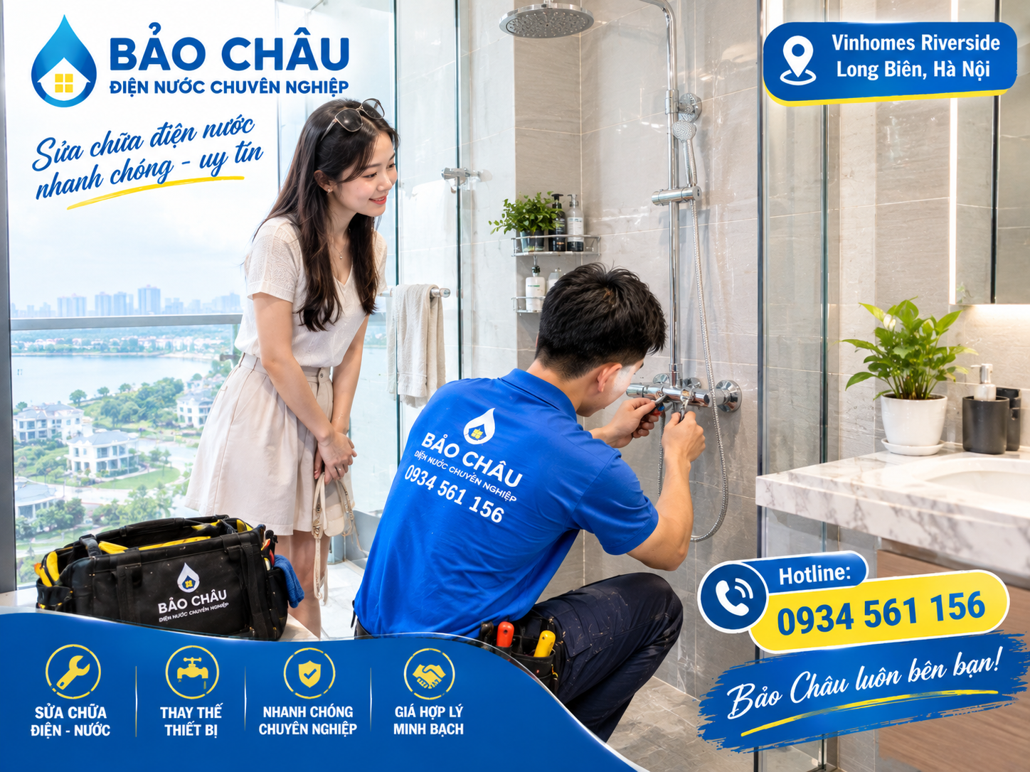 Thợ sửa van vòi nước của Bảo Châu