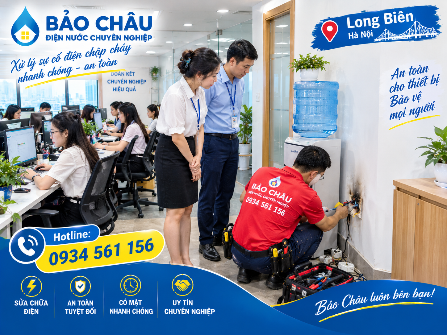 Thợ xử lý điện chập cháy của Bảo Châu