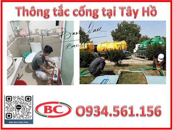 Thông tắc cống tại quận Tây Hồ ZaLo thợ O934.561.156