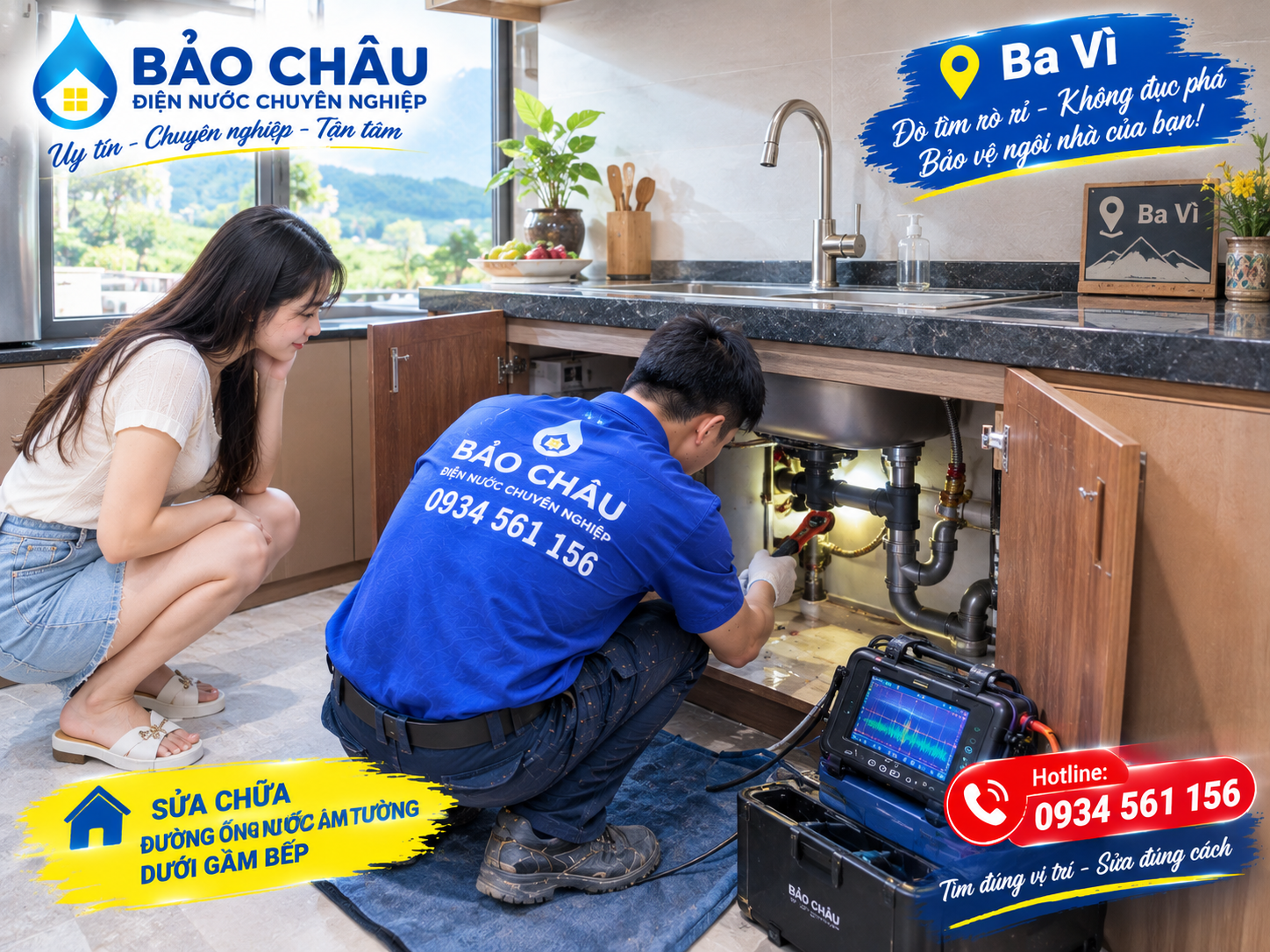 Gọi Bảo Châu Siêu Âm Kiểm Tra Dò Tìm Rò Rỉ Ngầm Tại Ba Vì