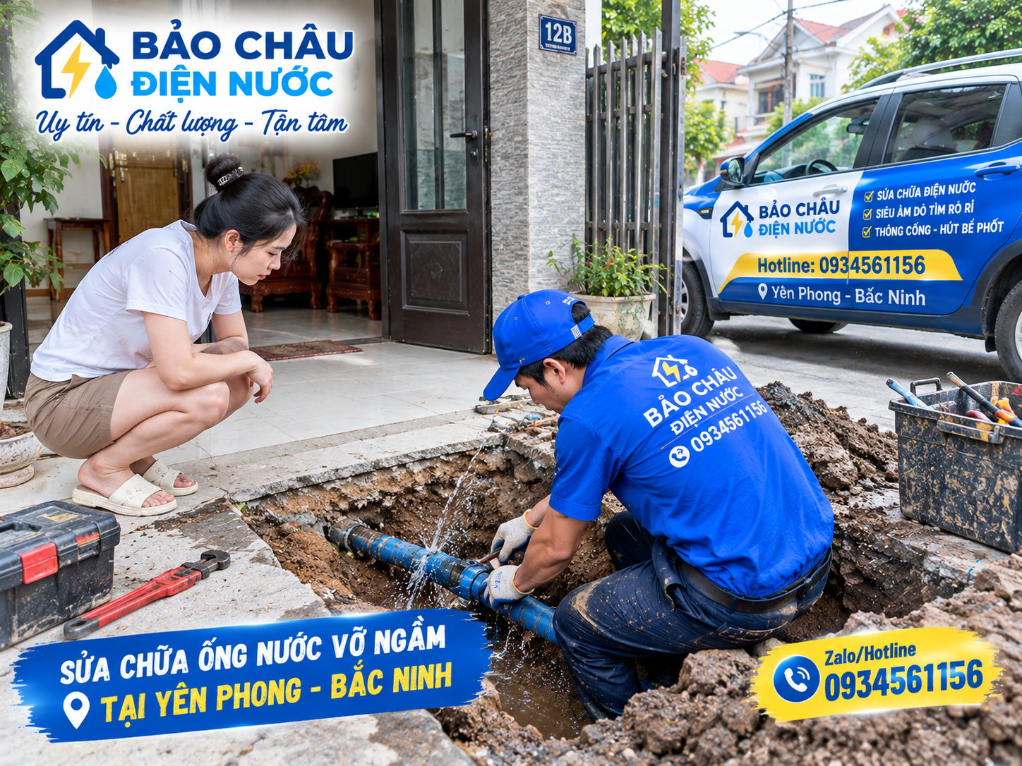 Ca thực tế: Siêu âm khoanh vùng điểm rò nước âm nền tại Yên Phong – Bắc Ninh