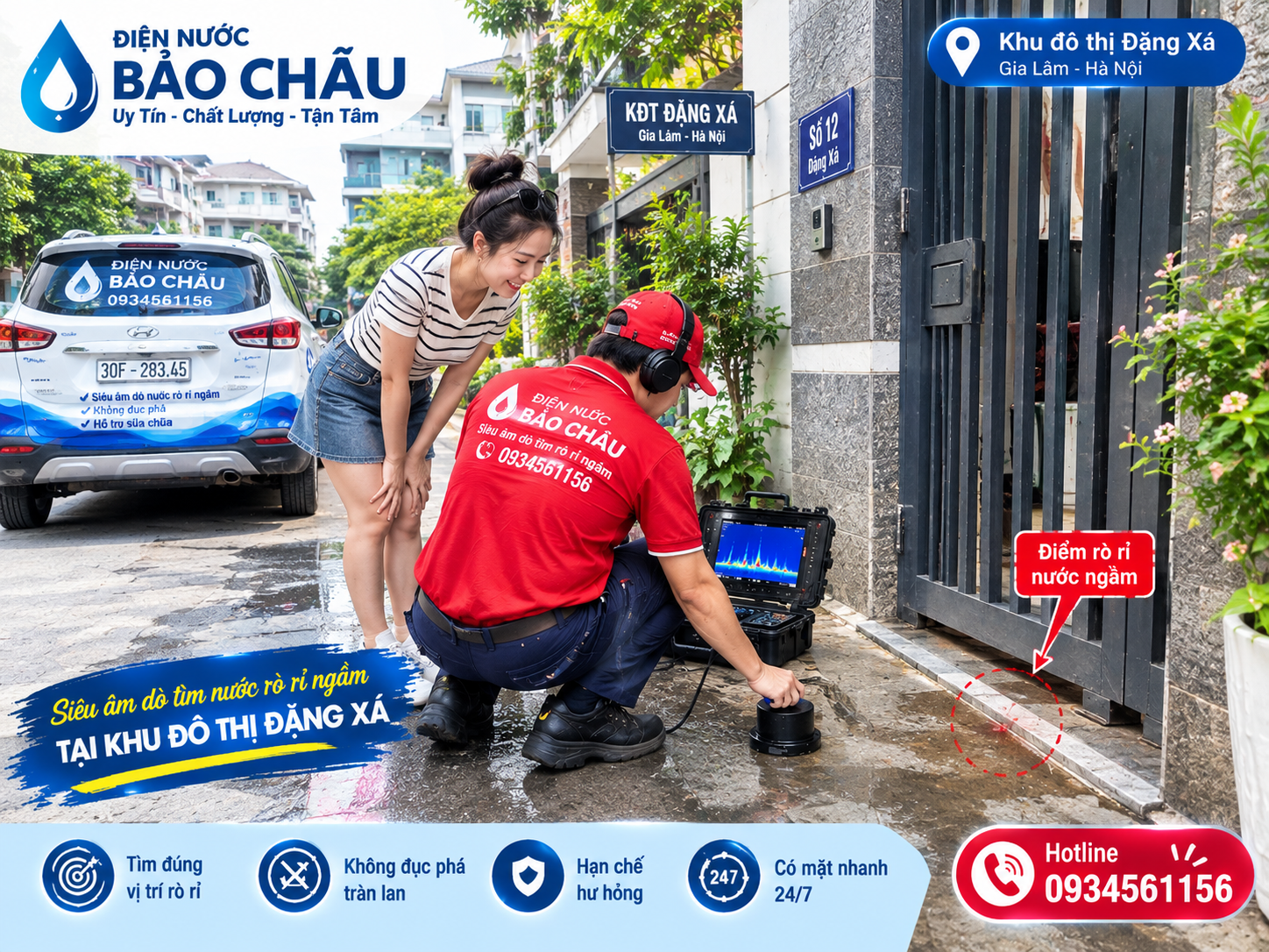 Tìm Rò Rỉ Đường Ống Nước Không Đục Nền – Giải Pháp Siêu Âm Tại Gia Lâm 
